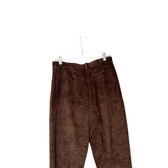 VTG Lord & Taylor Brown Western Leather High Waisted Straight Leg Pant Size 14 - Picture 8 of 12